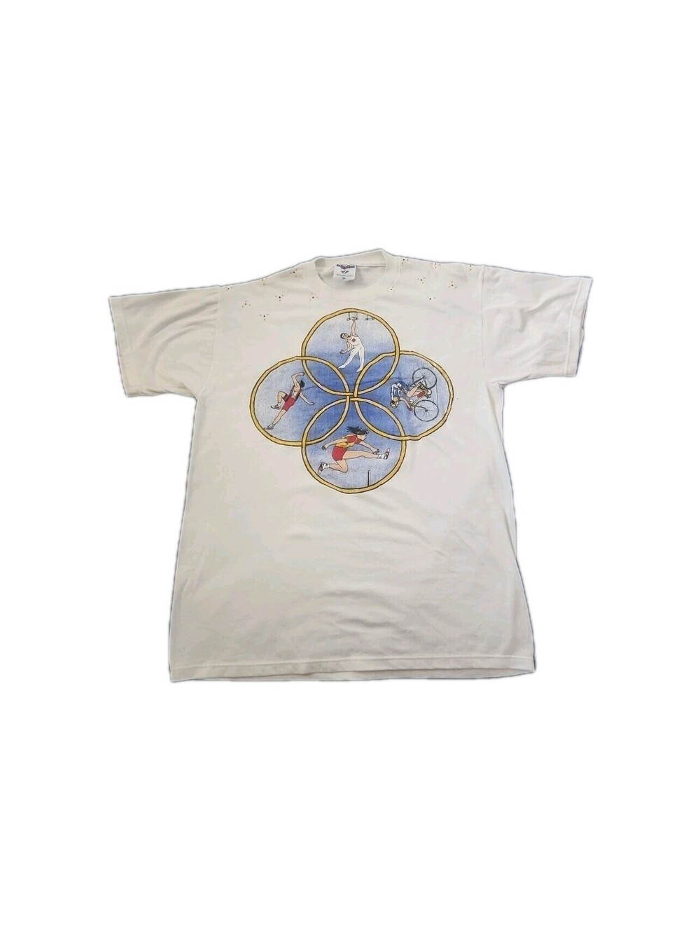 Olympics Shirt White Large Rare Vintage